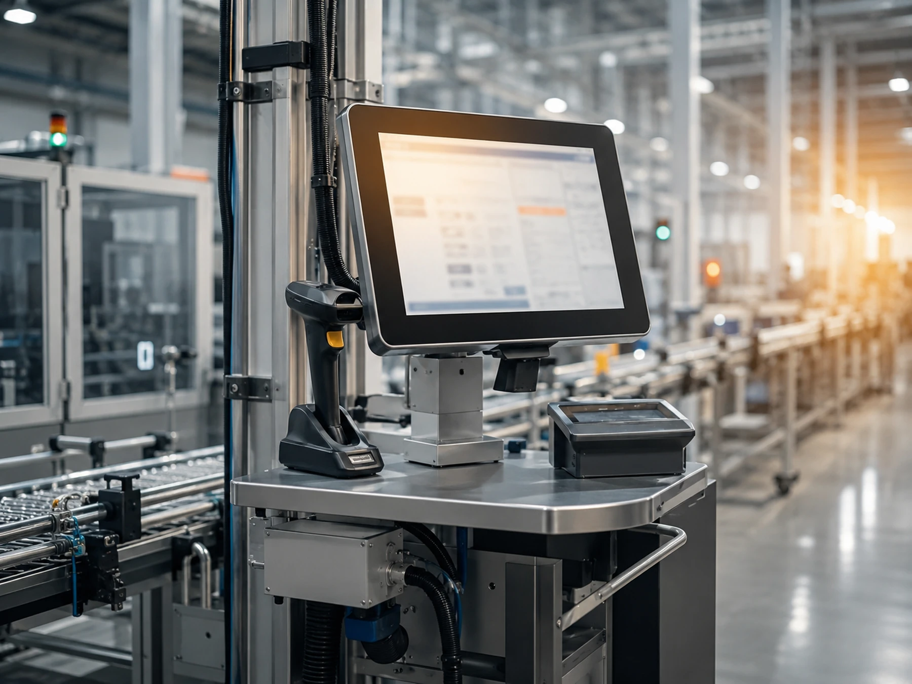Interface logicielle reliée à un poste dans un environnement de production moderne