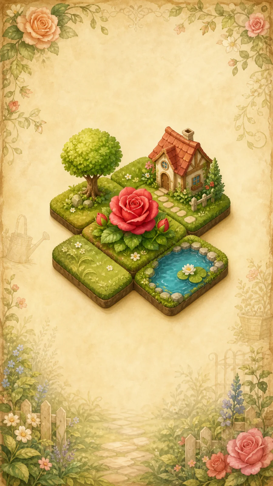 Illustration verticale de l’univers Rule Garden