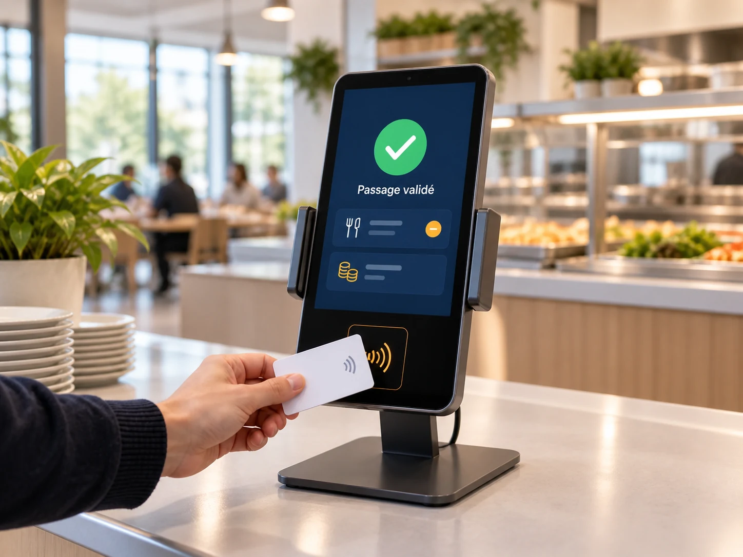 Poste Android de pointage au self avec validation par badge RFID